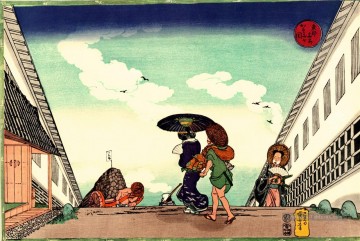 High Noon à Kasumigaseki Utagawa Kuniyoshi ukiyo e Peinture à l'huile